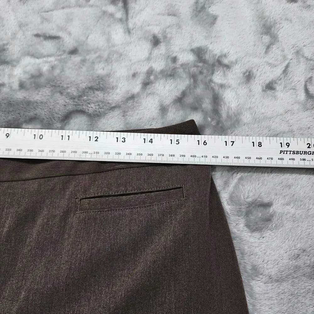 Liz Claiborne Pants Women 10 PETITE Brown Audra High Rise Wide Leg Trouser - Picture 8 of 12